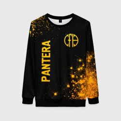 Женский свитшот 3D Pantera - gold gradient вертикально