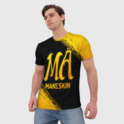 Мужская футболка 3D Maneskin - gold gradient - фото 2