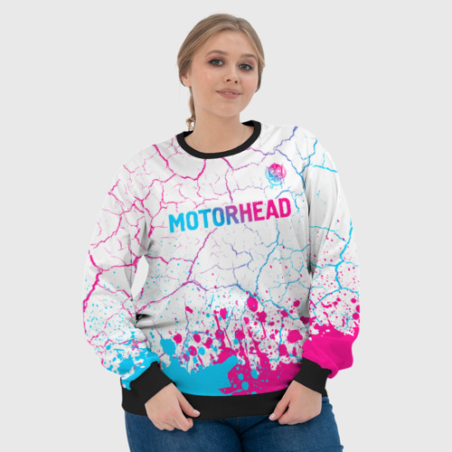 Женский свитшот 3D Motorhead neon gradient style посередине, цвет 3D печать - фото 6