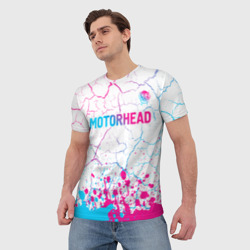 Мужская футболка 3D Motorhead neon gradient style посередине - фото 2