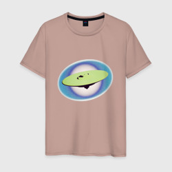 Мужская футболка хлопок НЛО в космосе