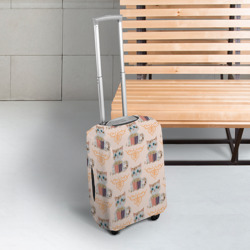 Чехол для чемодана 3D Котенок с попкорном и сердечко завитушка - фото 2