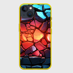 Камни с красным свечением – Чехол для iPhone 14 Plus с принтом купить