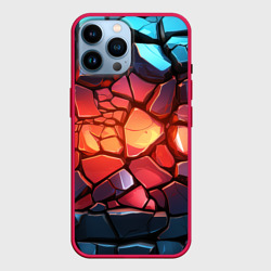 Камни с красным свечением – Чехол для iPhone 14 Pro Max с принтом купить