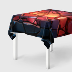 Камни с красным свечением – Скатерть 3D с принтом купить