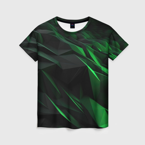 Женская футболка 3D с принтом Вихрь абстрактных линий, вид спереди #2