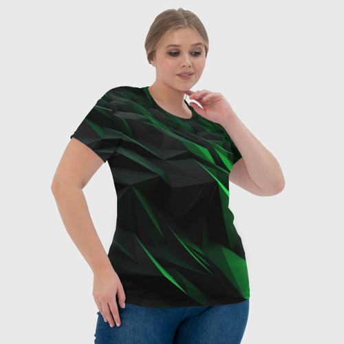 Женская футболка 3D с принтом Вихрь абстрактных линий, фото #4