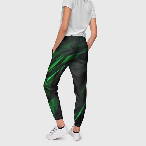 Женские брюки 3D с принтом Вихрь абстрактных линий, вид сзади #2