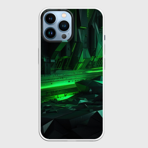 Чехол для iPhone 14 Pro Max с принтом Глубина зеленого абстракта, вид спереди №1