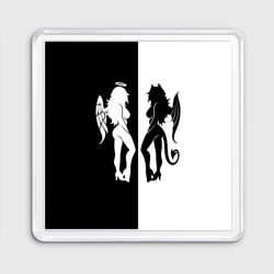 Магнит 55*55 Ангел и Демон - секси добро и зло