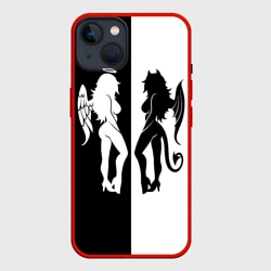 Чехол для iPhone 14 Ангел и Демон - секси добро и зло