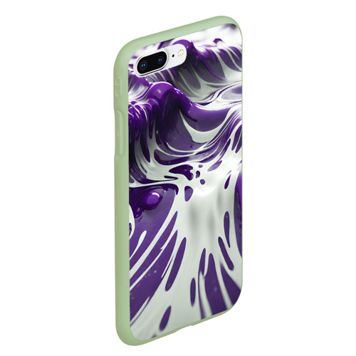 Чехол для iPhone 7Plus/8 Plus матовый с принтом Бело-фиолетовая краска, вид сбоку #3