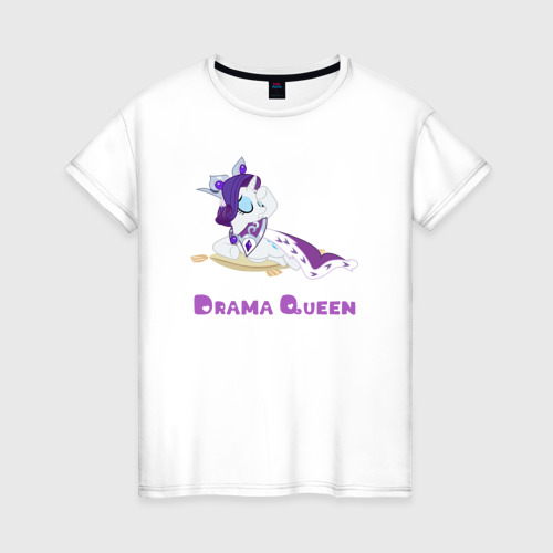 Женская футболка хлопок Рарити королева драмы, цвет белый