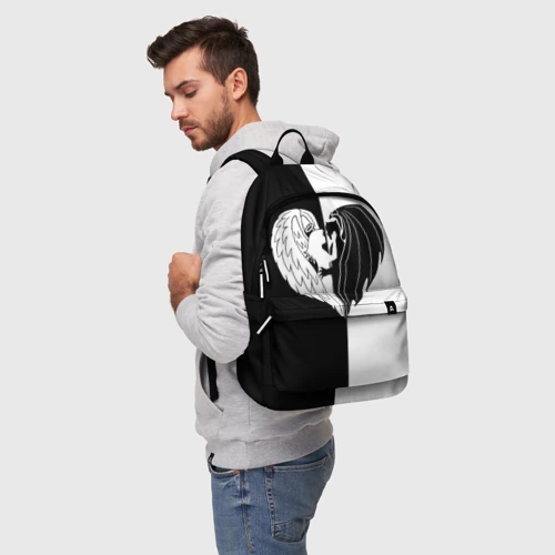 Рюкзак 3D с принтом Черно-белая любовь - картинка 3 Рюкзак 3D Черно-белая любовь - фото 3