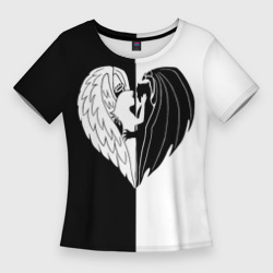 Черно-белая любовь – Женская футболка 3D Slim с принтом купить