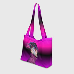 Пляжная сумка 3D Lil Peep фиолетовый лук - фото 2
