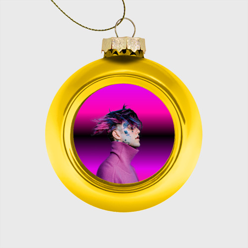 Стеклянный ёлочный шар Lil Peep фиолетовый лук, цвет золотой