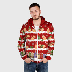 Мужская ветровка 3D Капибара на отдыхе в городе - фото 2