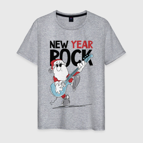 Мужская футболка хлопок New year - rock, цвет меланж