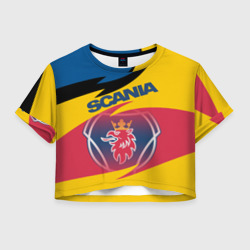 Женская футболка Crop-top 3D Scania logo