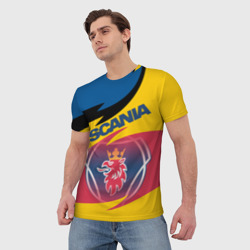 Мужская футболка 3D Scania logo - фото 2