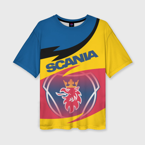 Женская футболка oversize 3D Scania logo, цвет 3D печать