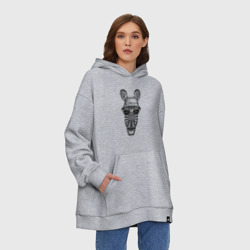Худи SuperOversize хлопок Зебра в очках и панаме - фото 2
