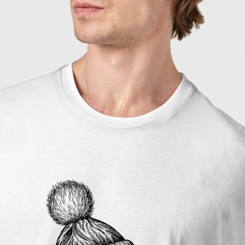 Мужская футболка хлопок Зебра хипстер, цвет белый - фото 6