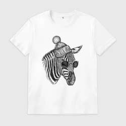 Мужская футболка хлопок Зебра хипстер