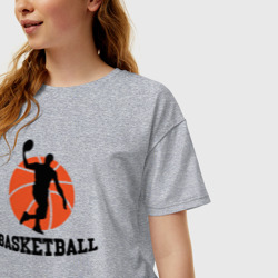 Женская футболка хлопок Oversize Баскетбольный стиль - фото 2