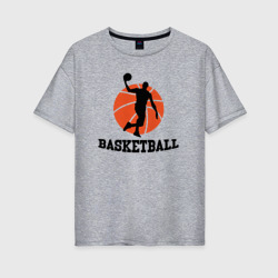 Женская футболка хлопок Oversize Баскетбольный стиль
