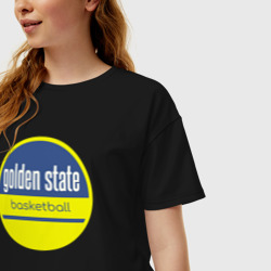 Женская футболка хлопок Oversize Golden State basket - фото 2