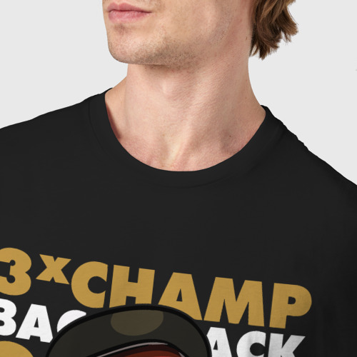 Мужская футболка хлопок Golden warriors, цвет черный - фото 6
