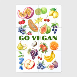 Магнитный плакат 2Х3 Go vegan - слоган с фруктами