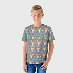 Детская футболка 3D Паттерн с мышками на синем фоне - фото 2