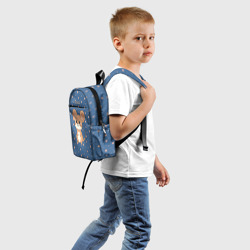 Детский рюкзак 3D Мышонок и звезды на синем фоне - фото 2