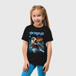 Детская футболка хлопок Cyber dragon year - ai art - neon - фото 2
