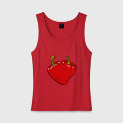 Женская майка хлопок Сердце из красных перцев как символ любви к еде