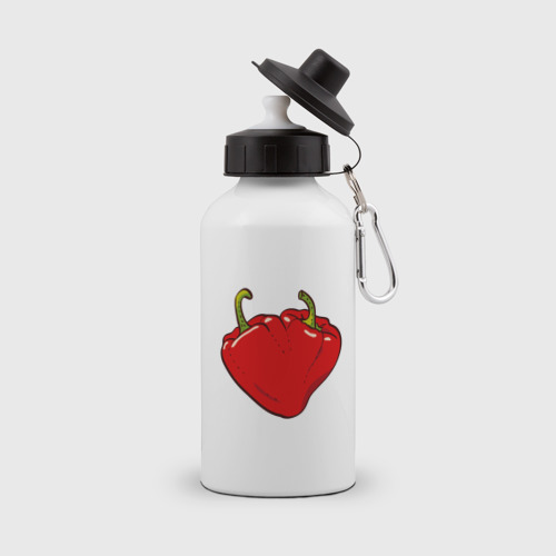 Бутылка спортивная Сердце из красных перцев как символ любви к еде