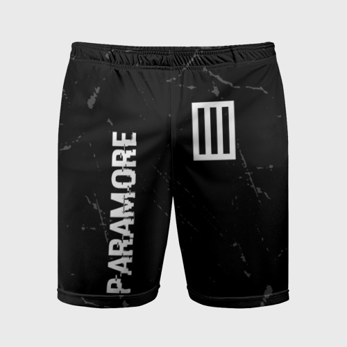 Мужские шорты спортивные Paramore glitch на темном фоне вертикально, цвет 3D печать