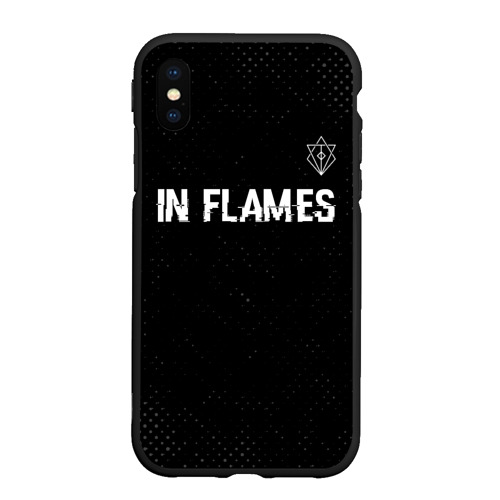 Чехол для iPhone XS Max матовый In Flames glitch на темном фоне посередине