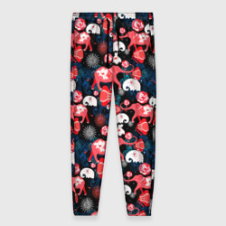 Женские брюки 3D Красные слоны