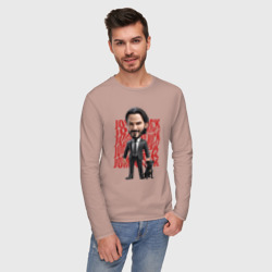 Мужской лонгслив хлопок John Wick Chibi with dog - фото 2