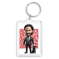 Брелок прямоугольный 35*50 John Wick Chibi with dog