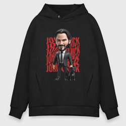 Мужское худи Oversize хлопок John Wick Chibi with dog