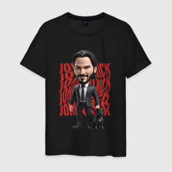 Мужская футболка хлопок John Wick Chibi with dog