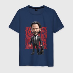 John Wick Chibi with dog – Футболка из хлопка с принтом купить со скидкой в -20%