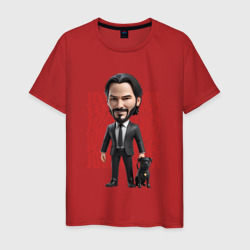 Мужская футболка хлопок John Wick Chibi with dog