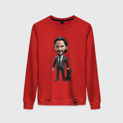 Женский свитшот хлопок John Wick Chibi with dog