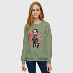 Женский свитшот хлопок John Wick Chibi with dog - фото 2